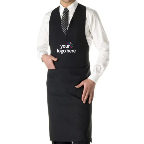 Professional Black V-Neck Apron